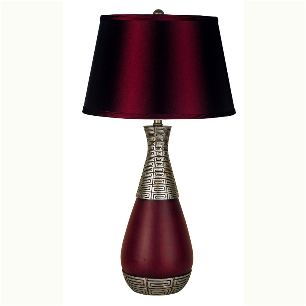 29.5" Unique Table Lamp - Burgundy. Picture 1