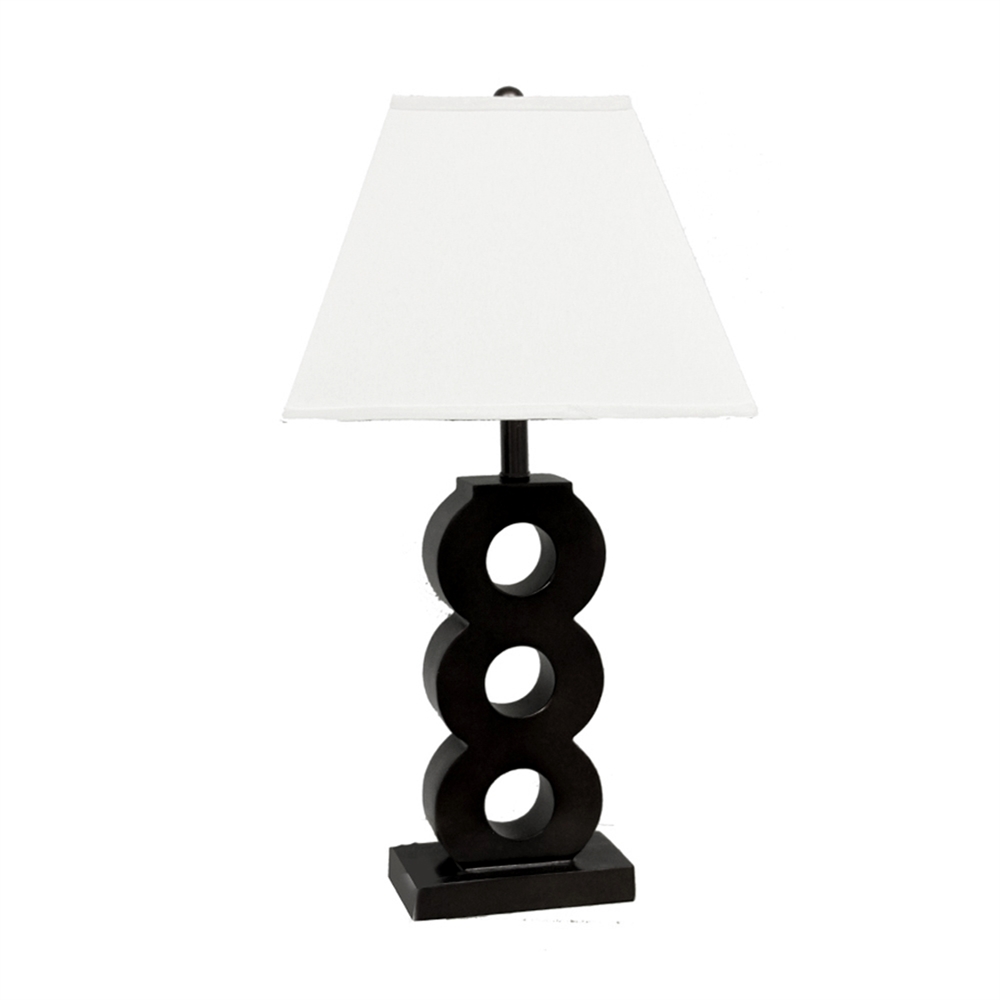 30"H Three Ring Chocolate Table Lamp. The main picture.