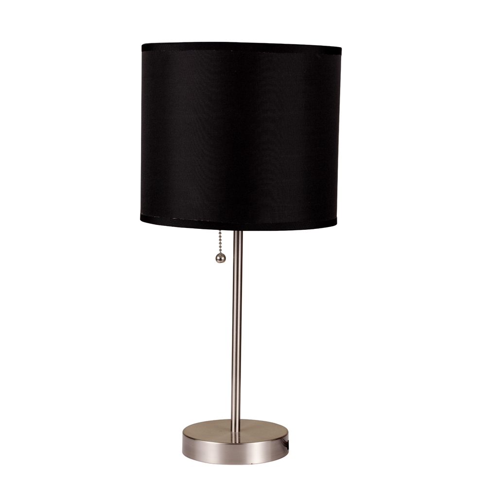 19"H Black Brush Steel Table Lamp. Picture 1
