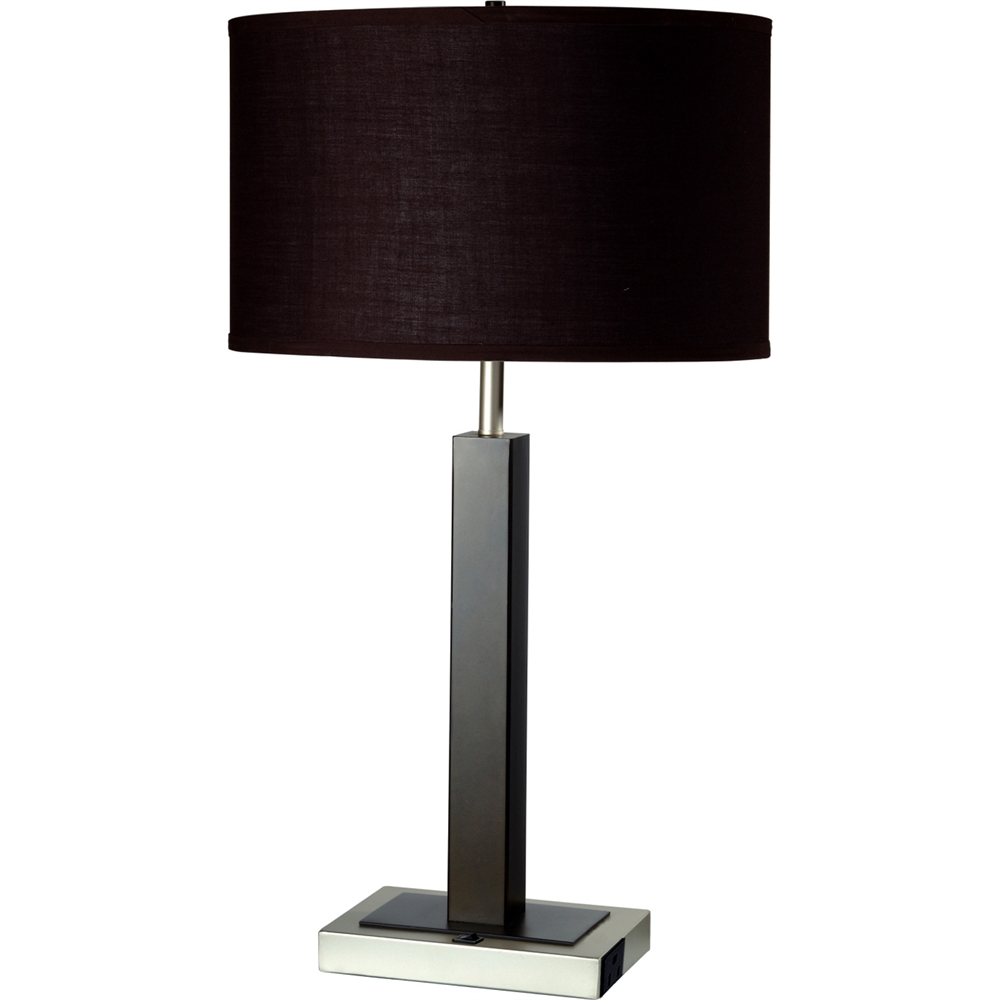 Metal Table Lamp W/ Convenient Outlet. Picture 1