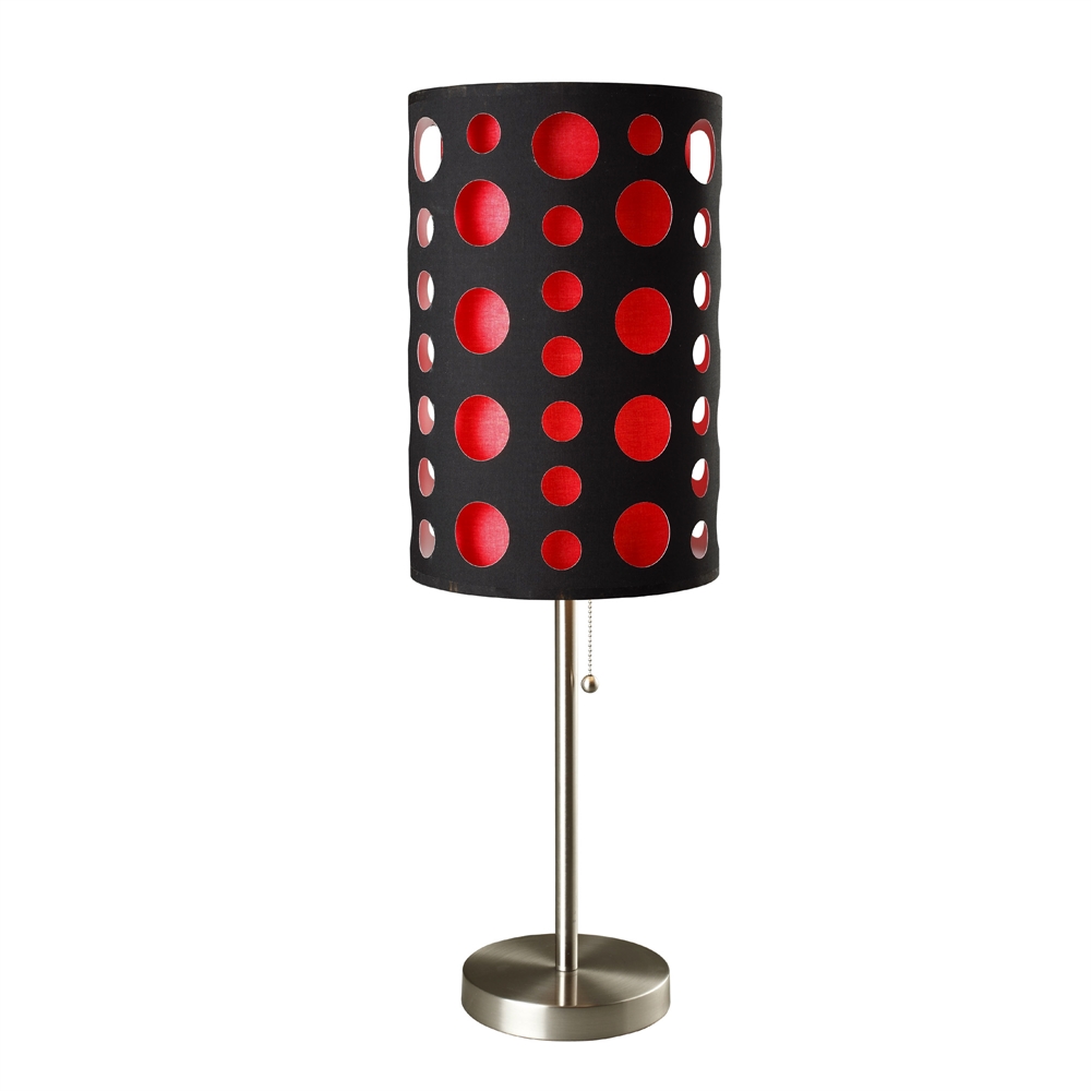 33"H Modern Retro Black-Red Table Lamp. Picture 1