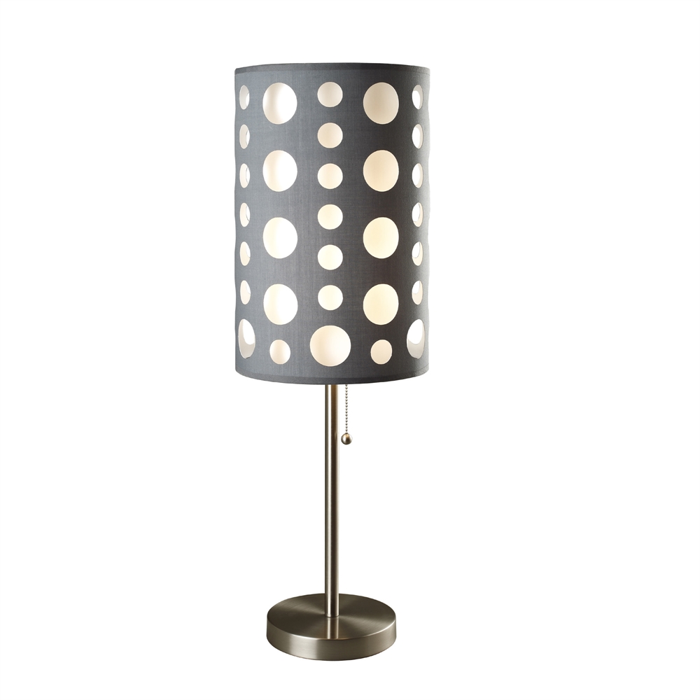 33"H Modern Retro Grey-White Table Lamp. Picture 1