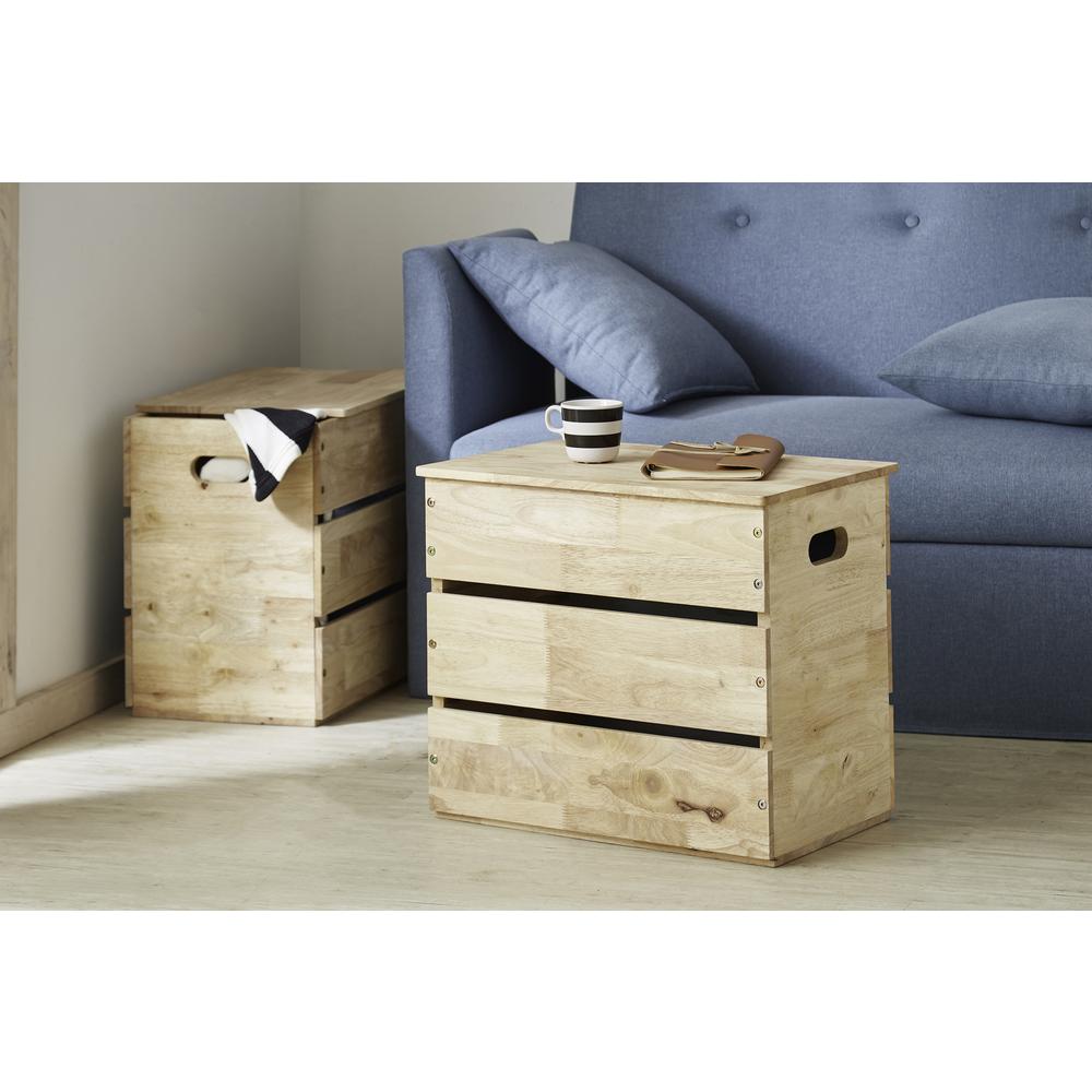 18.5" In Multi Purpose Natural Wood Storage Box. Picture 2