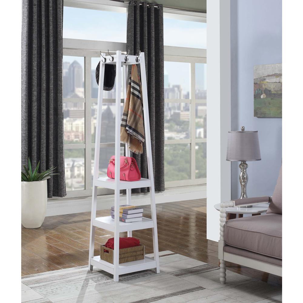 3 Tier Tower Shoe/ Coat Rack-White. Picture 3
