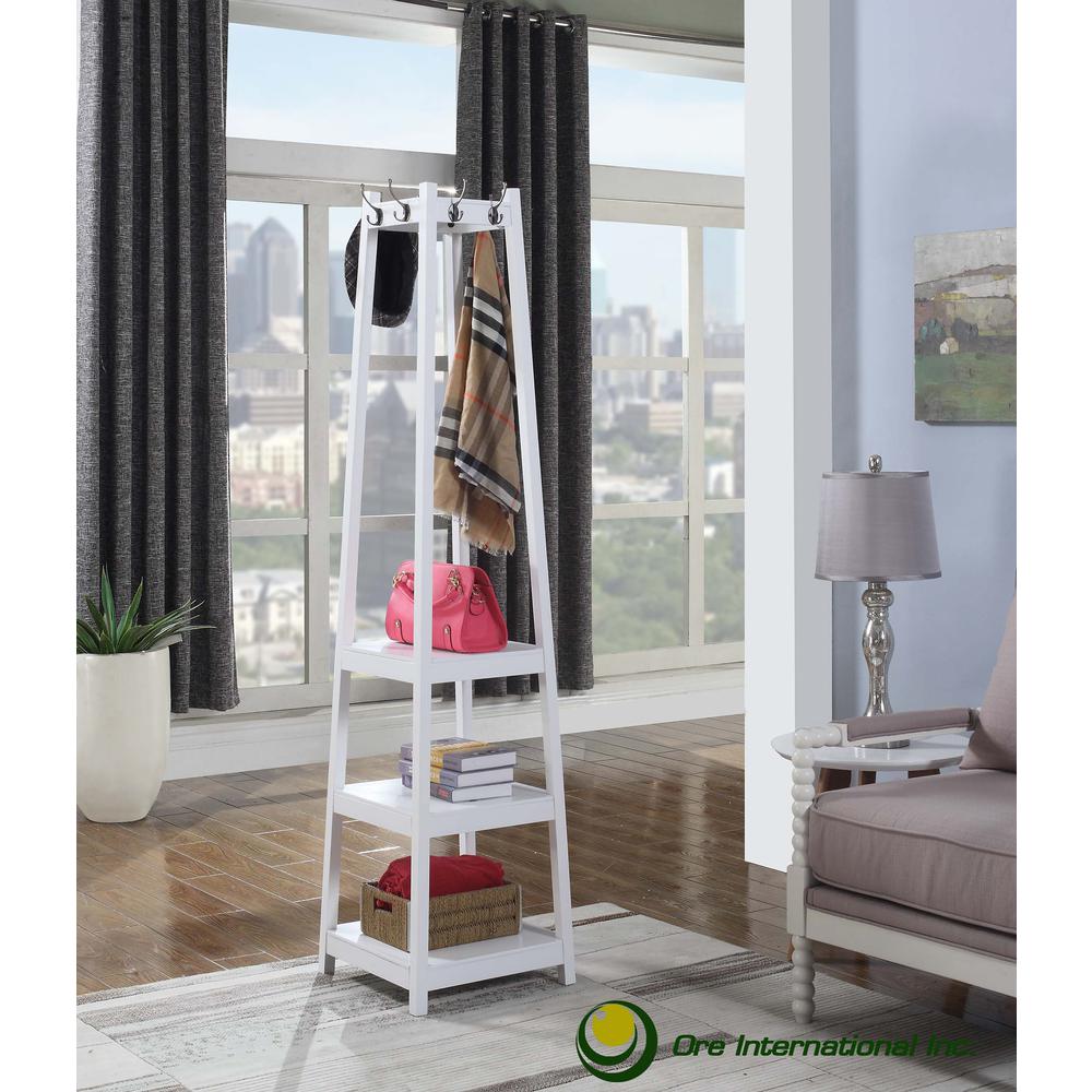 3 Tier Tower Shoe/ Coat Rack-White. Picture 2
