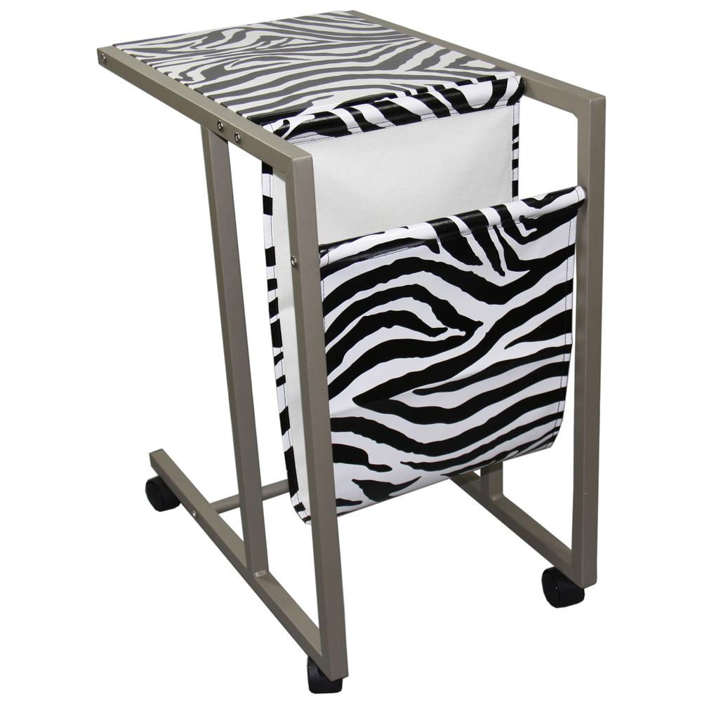 24.25"H Laptop Cart ( Zebra Print ). Picture 2