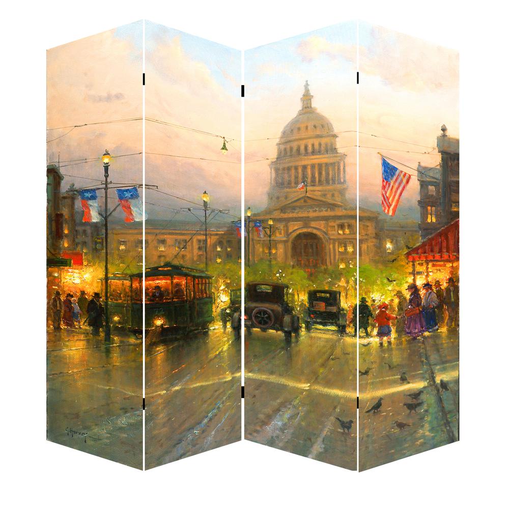 71" Capitol Hill Street Scene Canvas Room Divider. Picture 1
