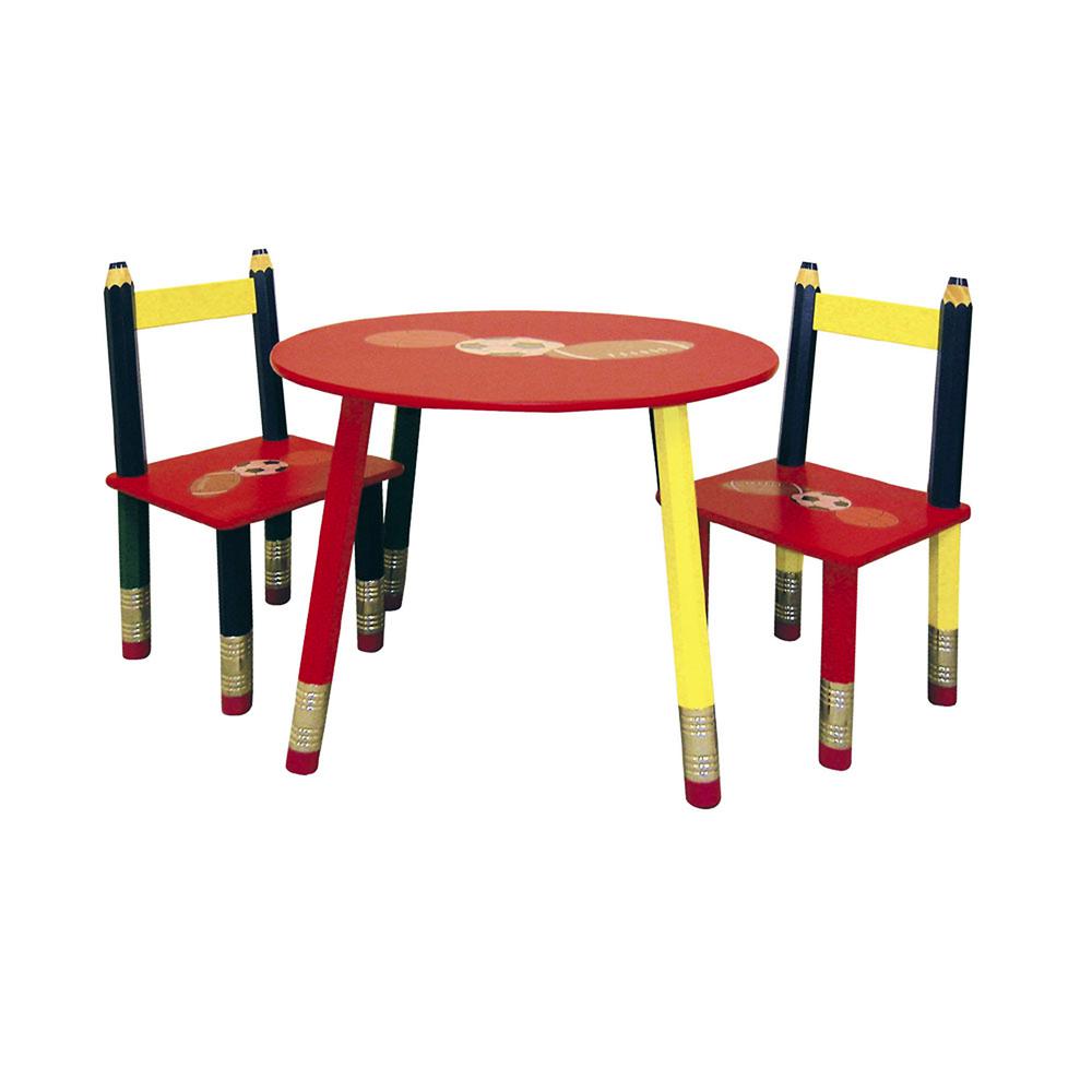 Kids Table 3-Pc. Set - Red Table. Picture 1