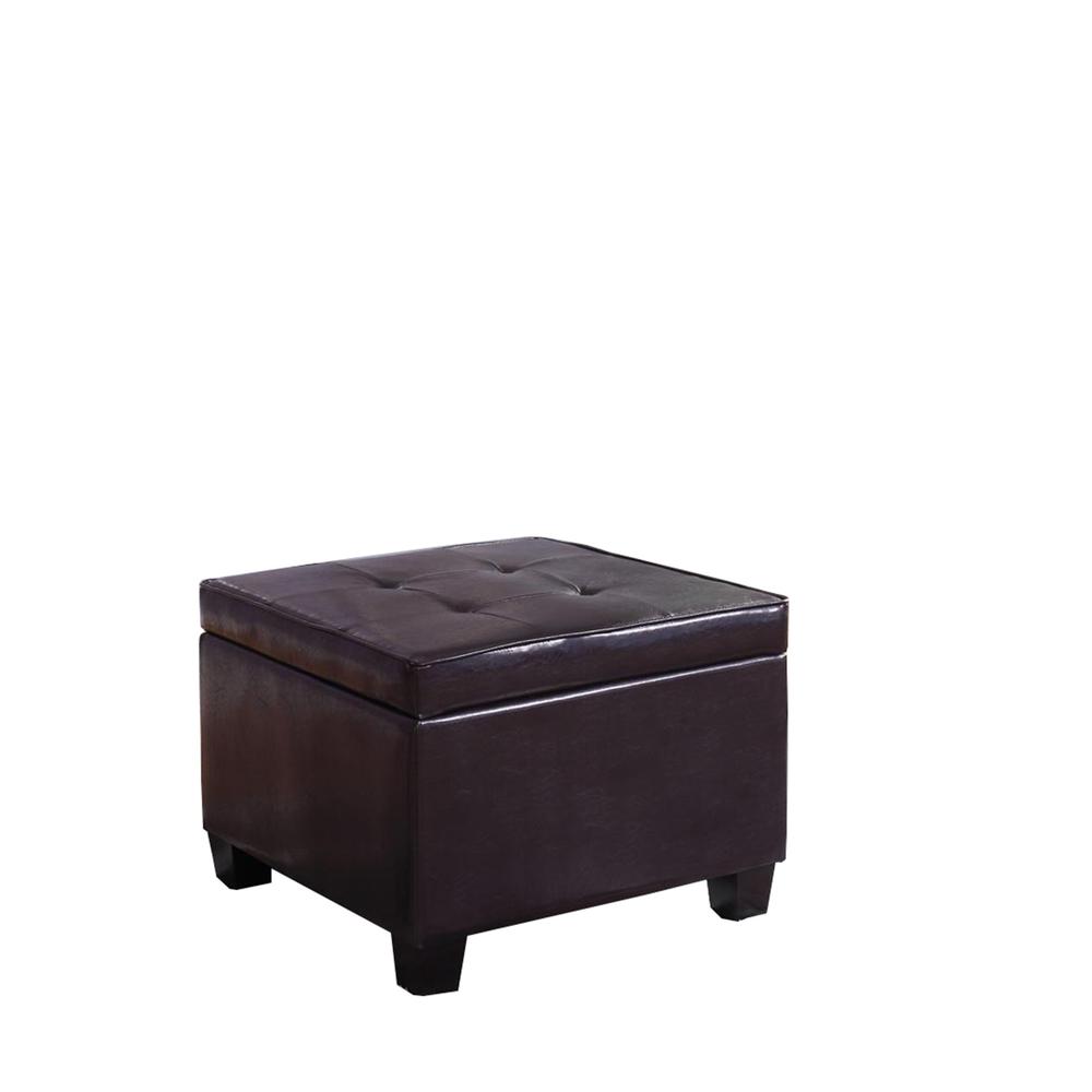 15"In Modern Brown Tufted Room Fit Storage Ottoman Seating. Picture 6