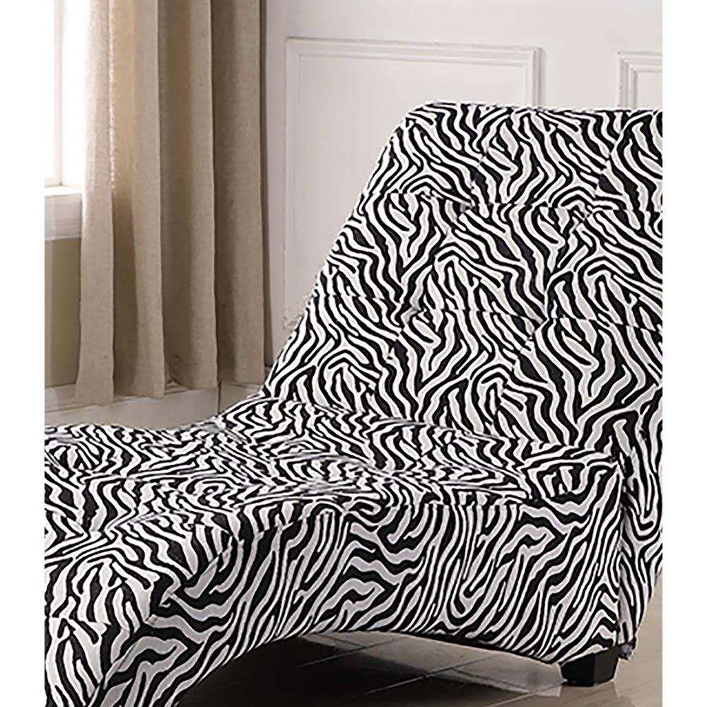 Modern Zebra Print Chaise. Picture 1