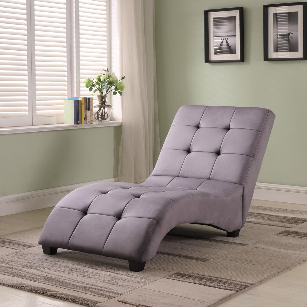 Modern Gray Chaise. Picture 1
