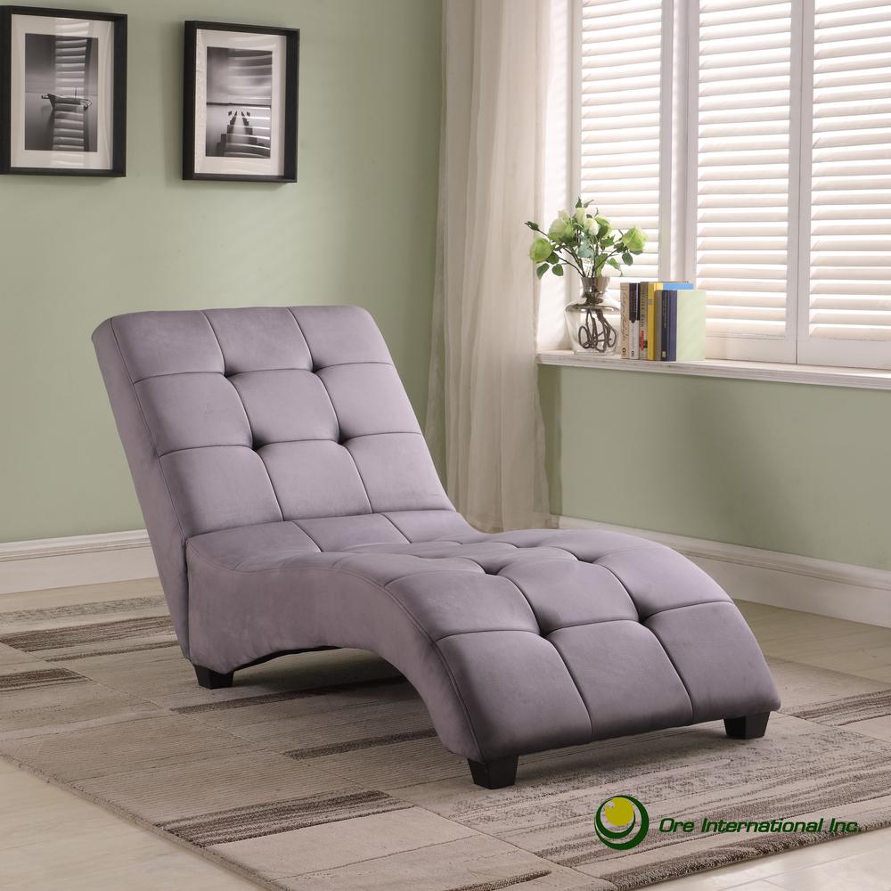 Modern Gray Chaise. Picture 4