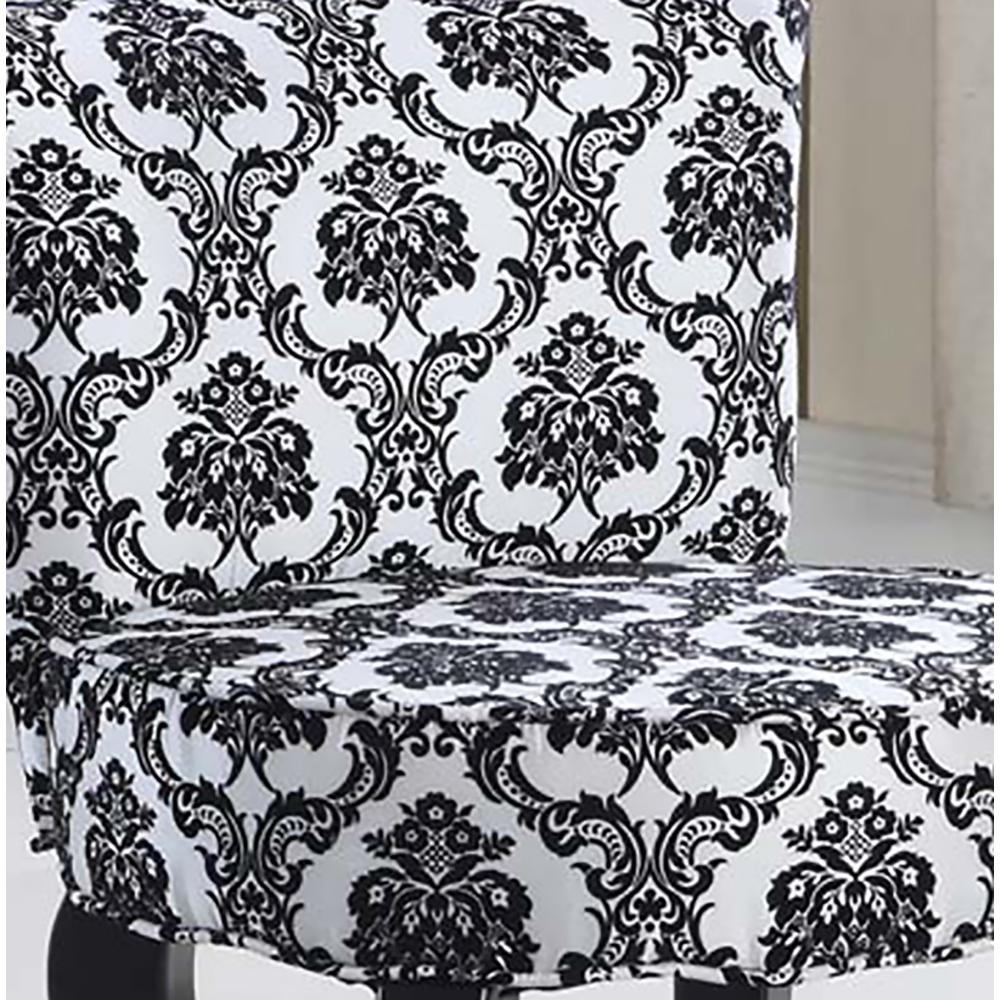 31"H French Black/White Damask Accent Chair. Picture 1
