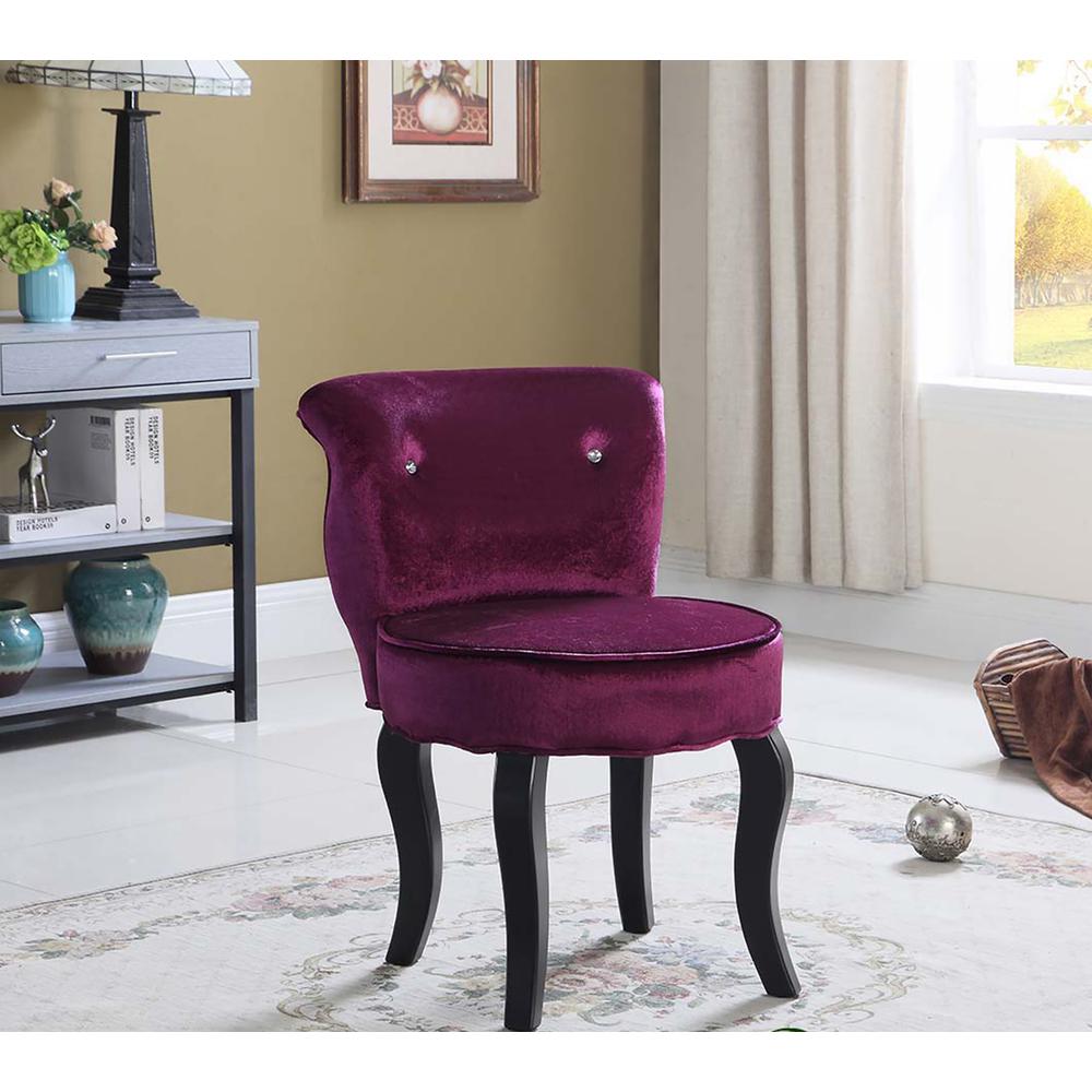 31"H Purple Glam Velvet Accent Chair. Picture 2