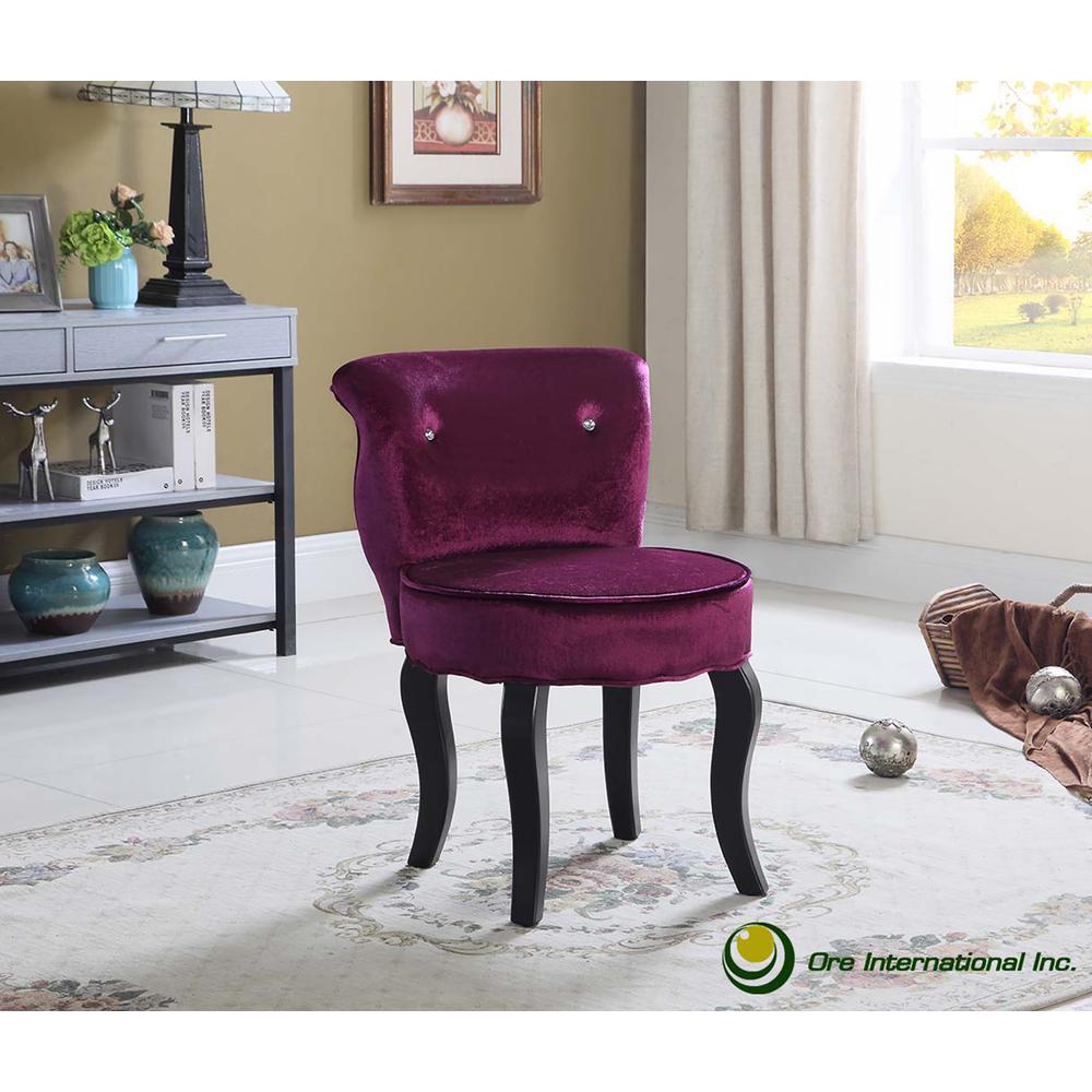 31"H Purple Glam Velvet Accent Chair. Picture 1