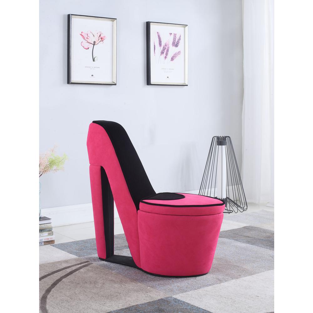 Pink/Black High Heels Storage Chair. Picture 3