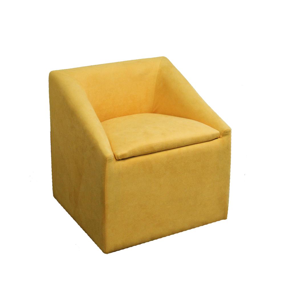 20.75"H Yellow Accent Chair W/ Storage. Picture 4