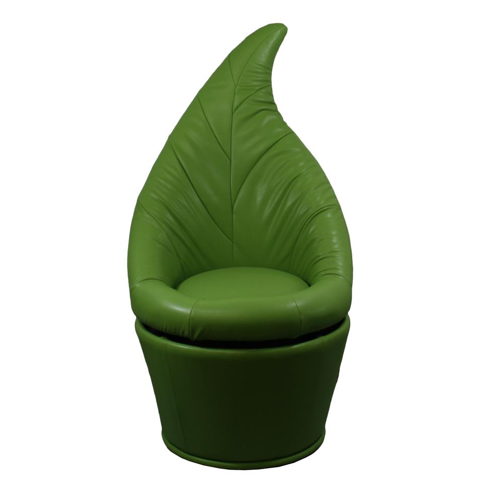 48"H Green Leaf Swivel Chair. Picture 1