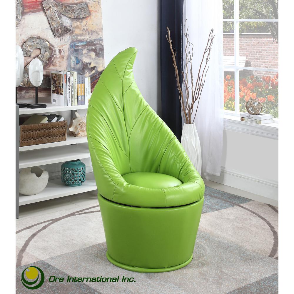 48"H Green Leaf Swivel Chair. Picture 3