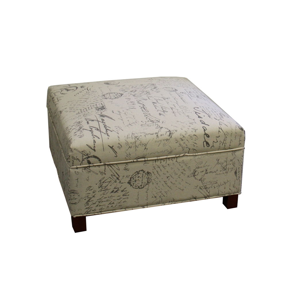 19.5"H Old World Squared Storage Ottoman. Picture 1