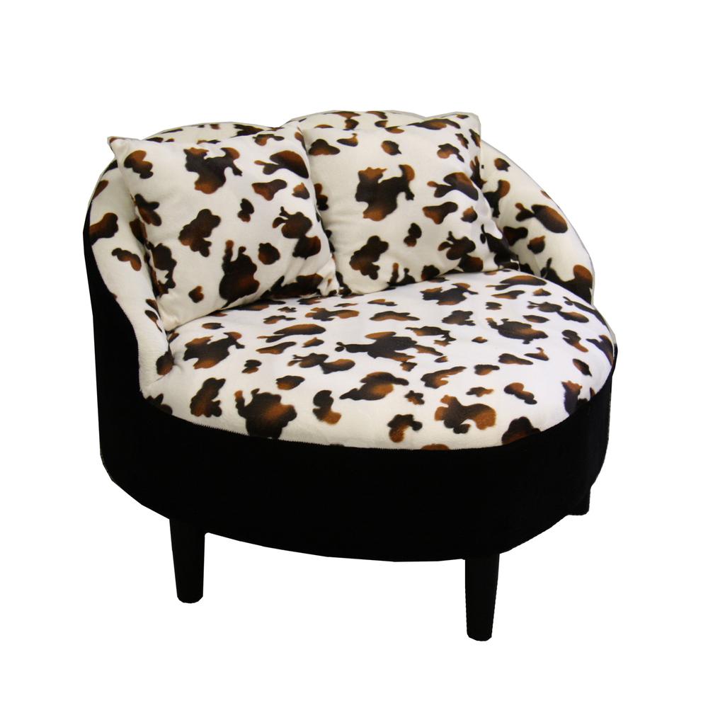 22"H Leopard Heart Accent Chair W/ 2 Pillows. Picture 3