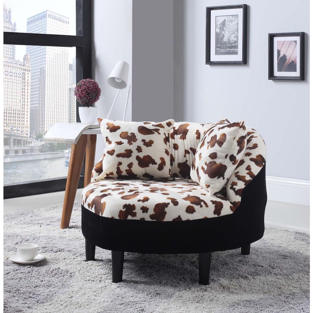22"H Leopard Heart Accent Chair W/ 2 Pillows. Picture 2