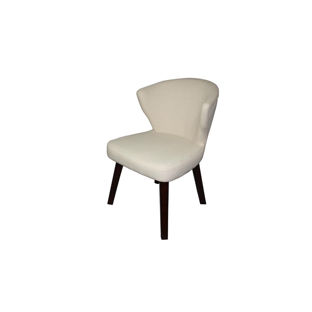 31"H Concave Cream Accent Chair. Picture 1