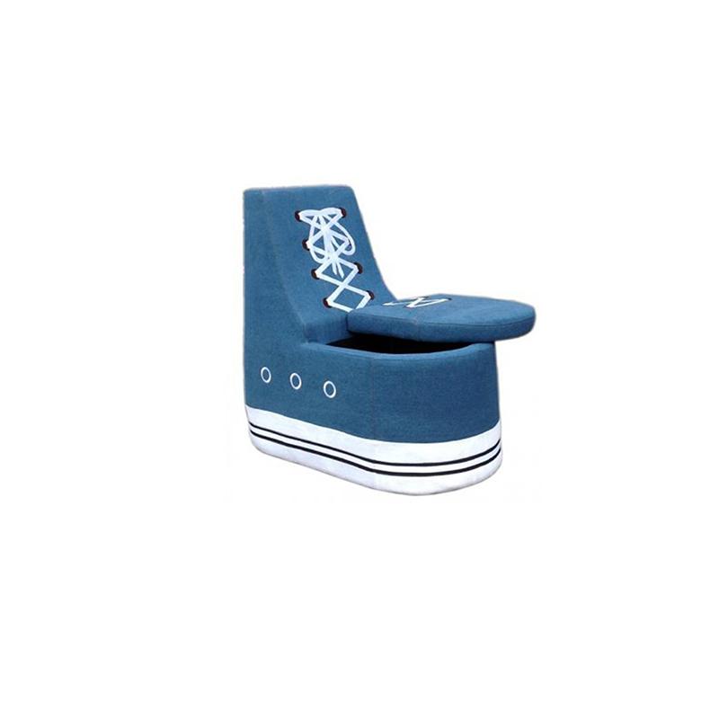 30" Blue Denim Sneaker Shoe W/ Storage. Picture 2