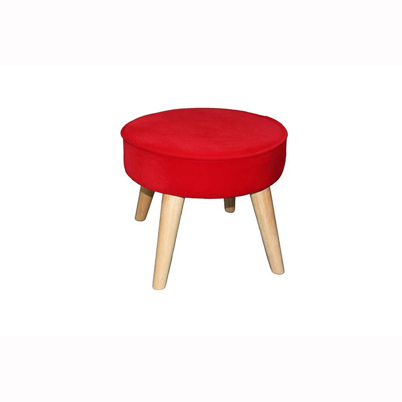 13.5" Bright Red Mid-Century Foot Stool. Picture 1