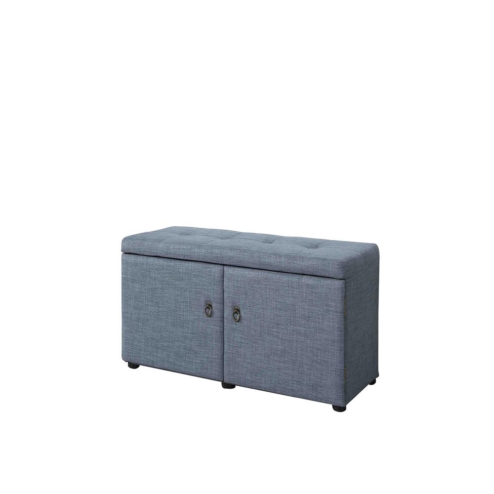 18" Slate Blue Shoe Storage Bench. Picture 1