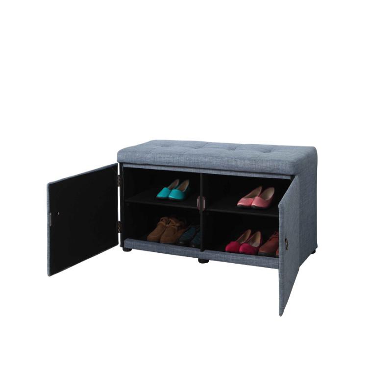 18" Slate Blue Shoe Storage Bench. Picture 2