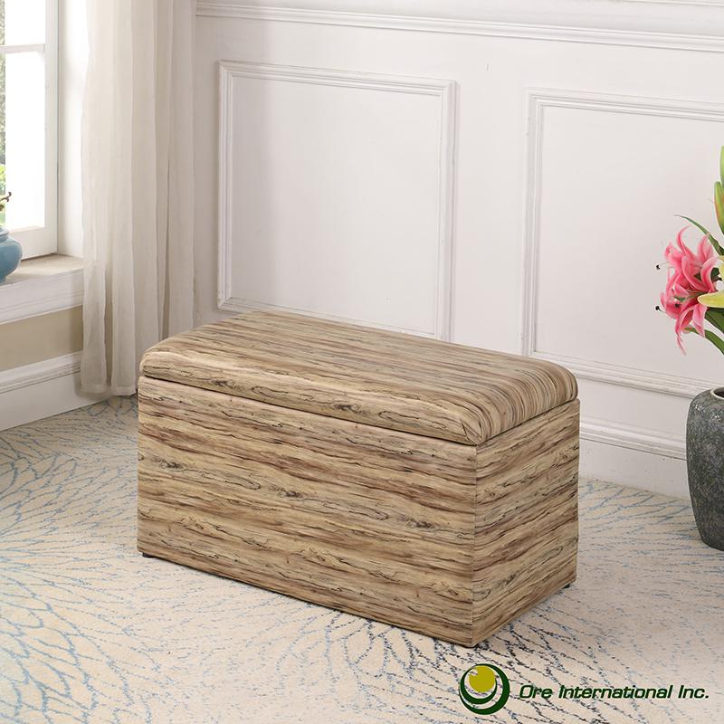 18" In Beige Multicolor Leatherette Marble Pattern Storage Ottoman Hidden Tray + 1 Seat. Picture 3