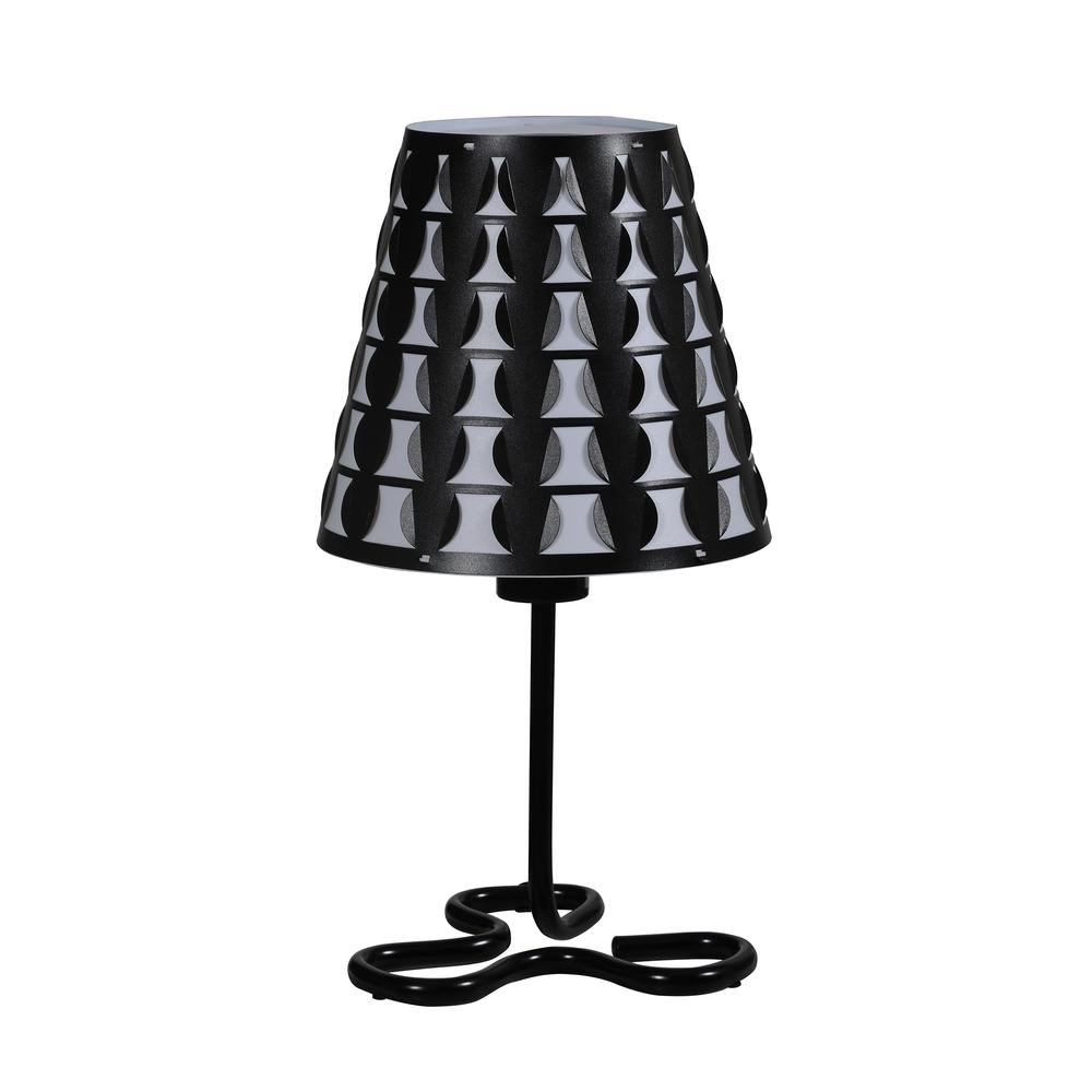 16"In Traci Black Geometric Metal Table Lamp. Picture 1