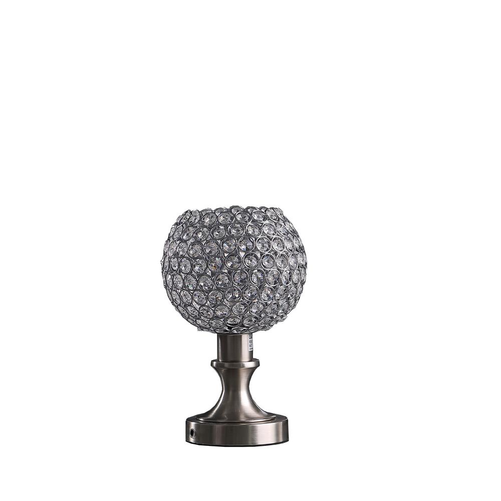 11.5" In Crystal Inspired Sequin Elise Uplight Brush Silver Table Lamp. The main picture.
