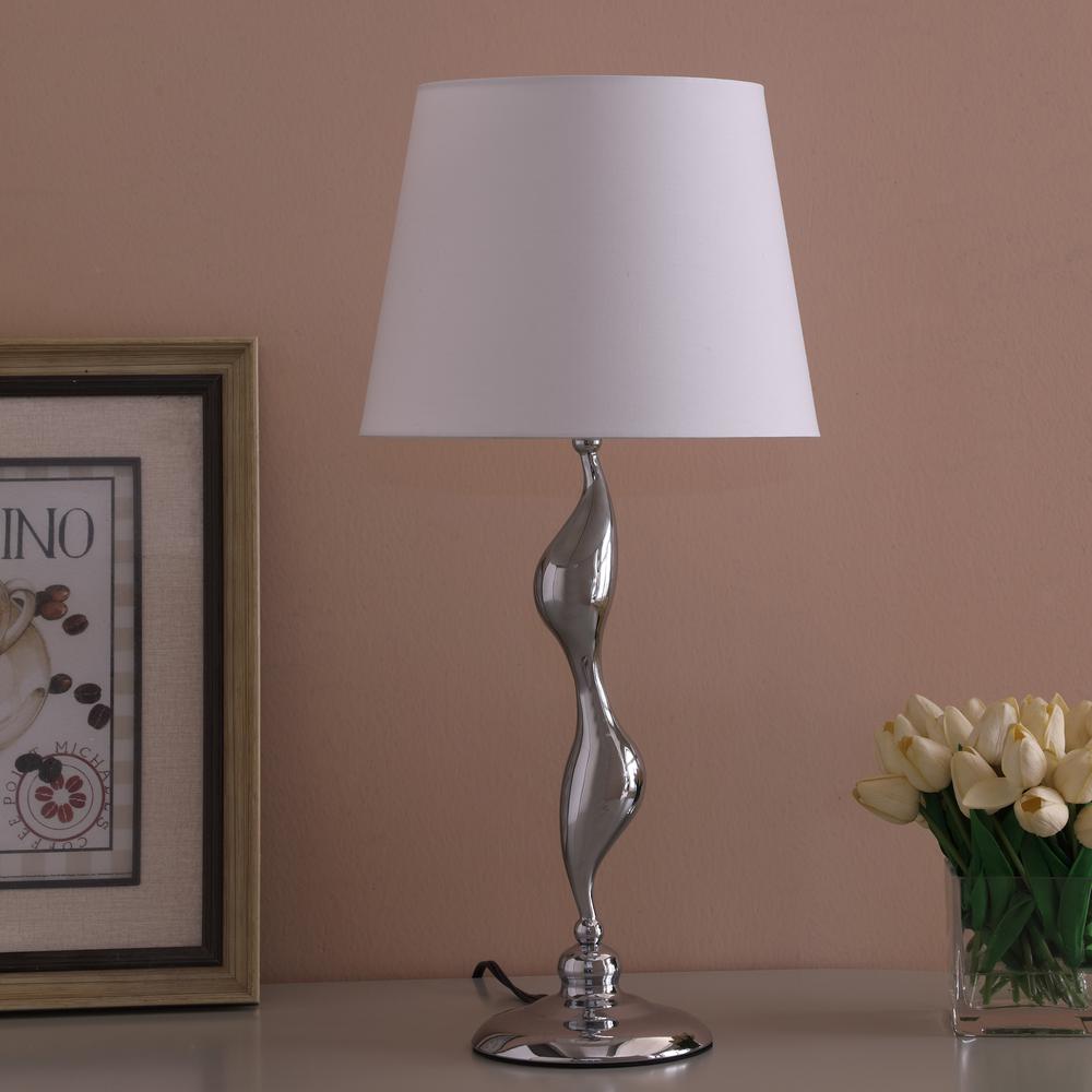 24" In Erte Art Deco Silhouette Silver Table Lamp. Picture 3