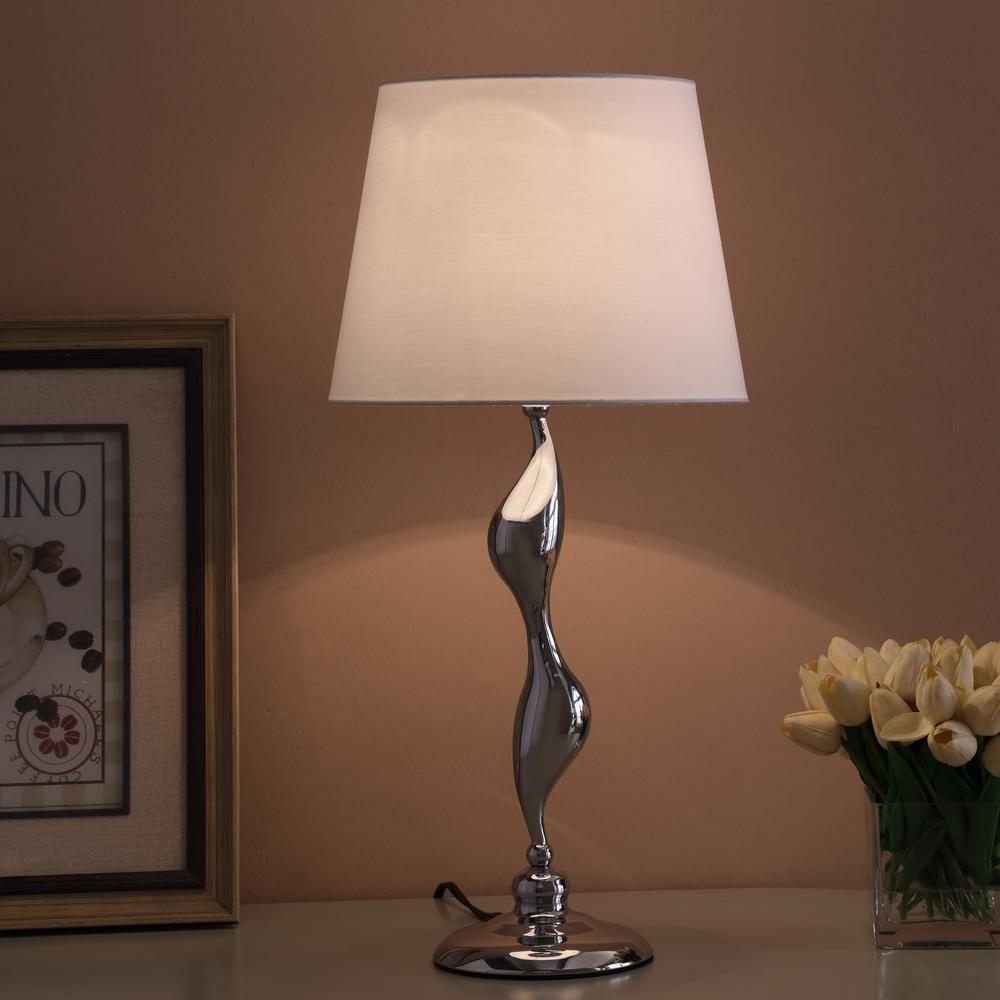 24" In Erte Art Deco Silhouette Silver Table Lamp. Picture 4