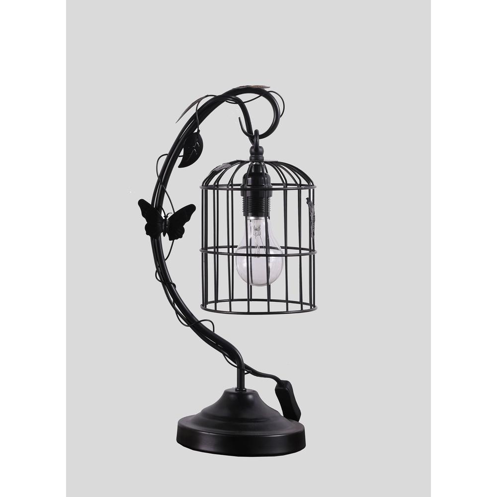 17.5" in IRIS BLACK BUTTERFLY GARDEN METAL TABLE LAMP. Picture 3