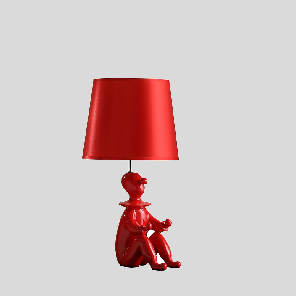 21.25" In Red Modern Clown Phone Holder Resin Table Lamp. Picture 3