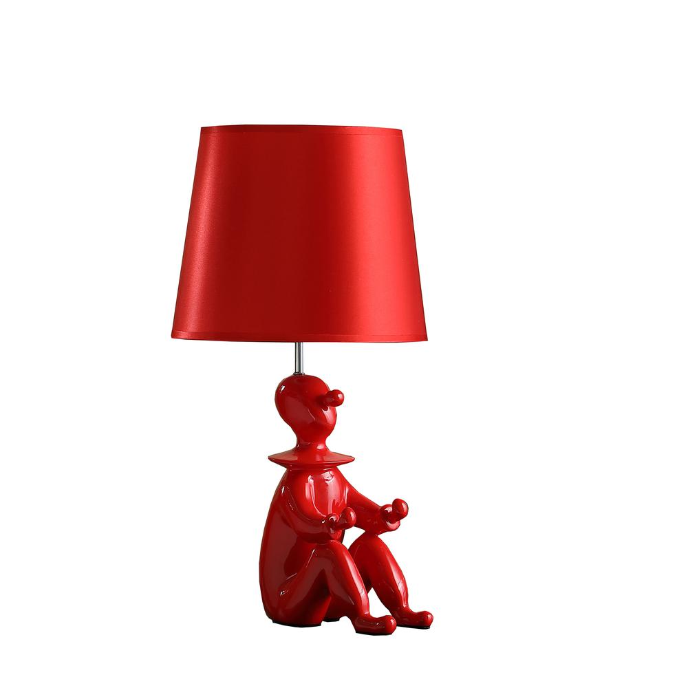 21.25" In Red Modern Clown Phone Holder Resin Table Lamp. Picture 1