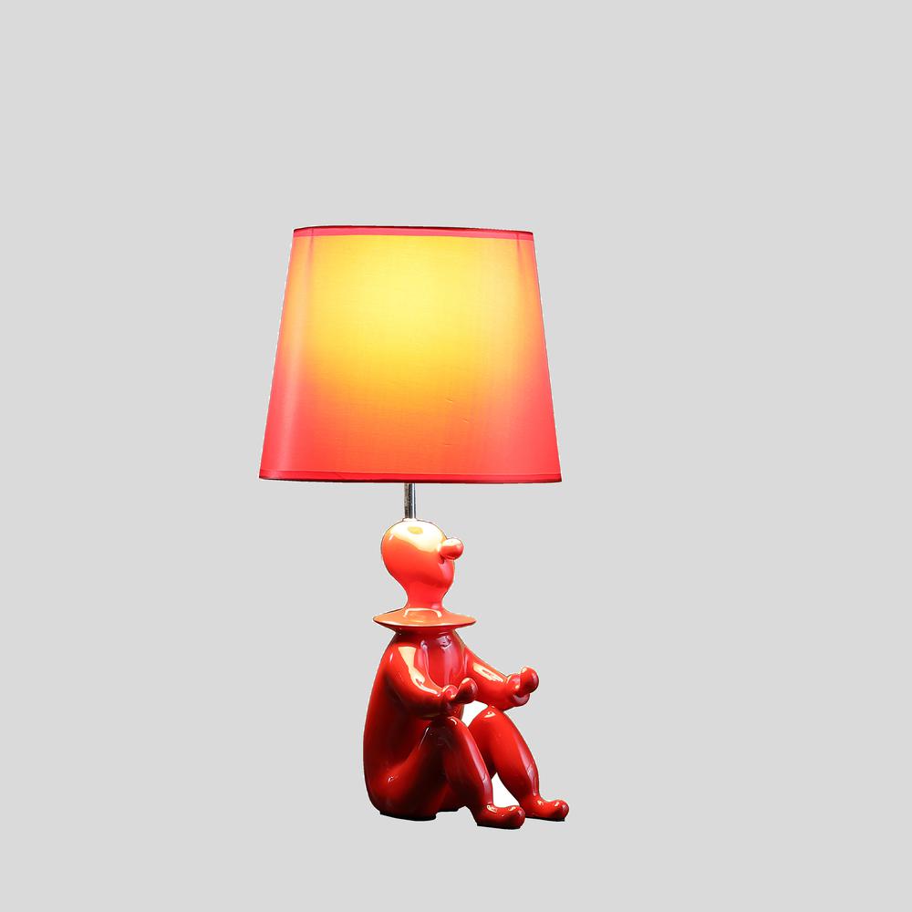 21.25" In Red Modern Clown Phone Holder Resin Table Lamp. Picture 4