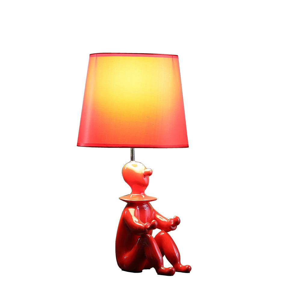 21.25" In Red Modern Clown Phone Holder Resin Table Lamp. Picture 2