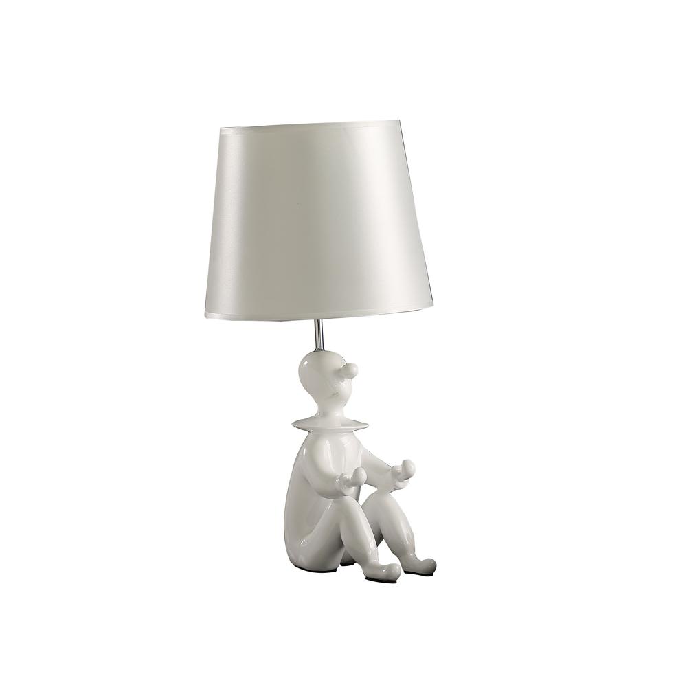 21.25" In White Modern Clown Phone Holder Resin Table Lamp. Picture 1