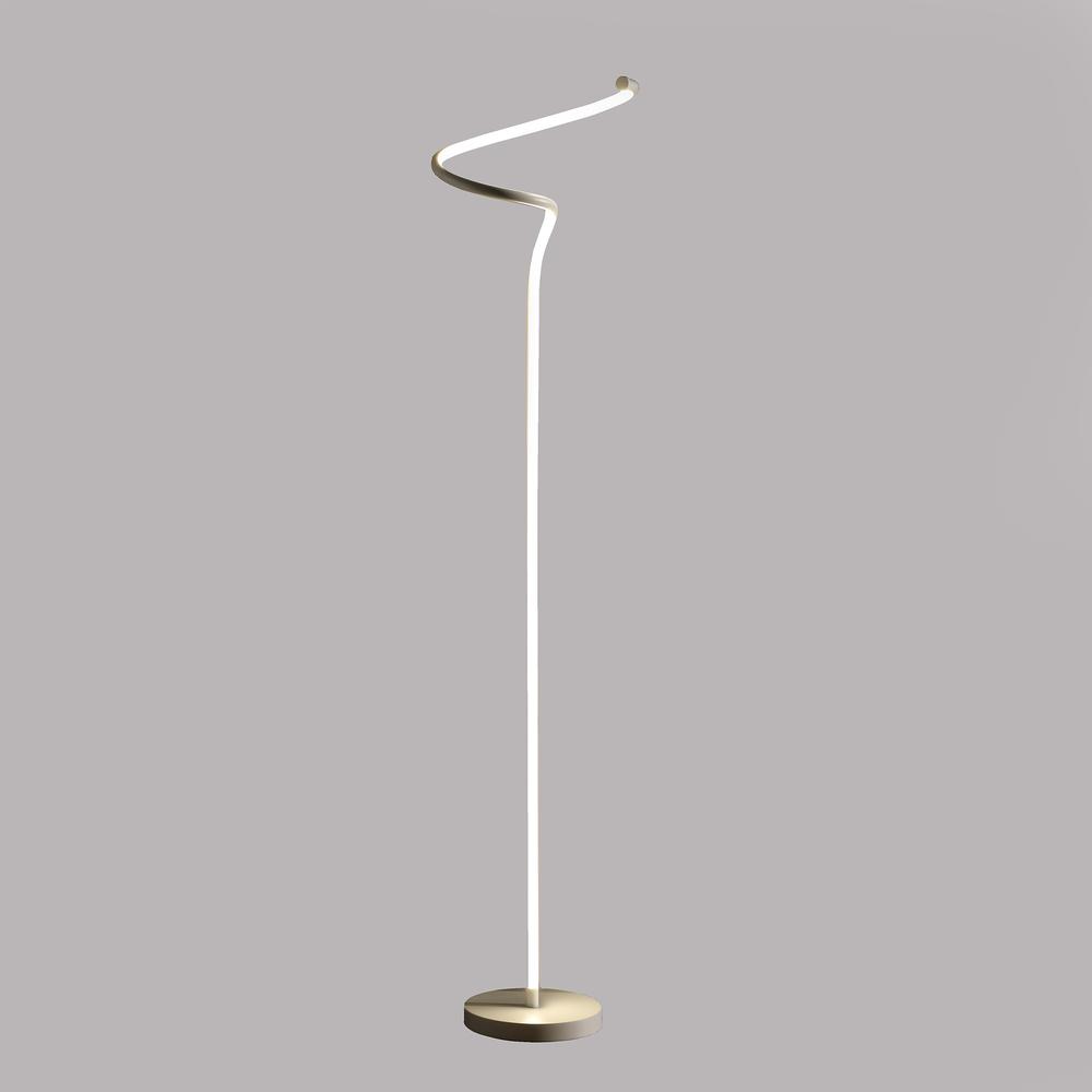 52.5" In Led Matte White Curvilinear S-Curve Spiral Tube Angled Floor Lamp. Picture 2