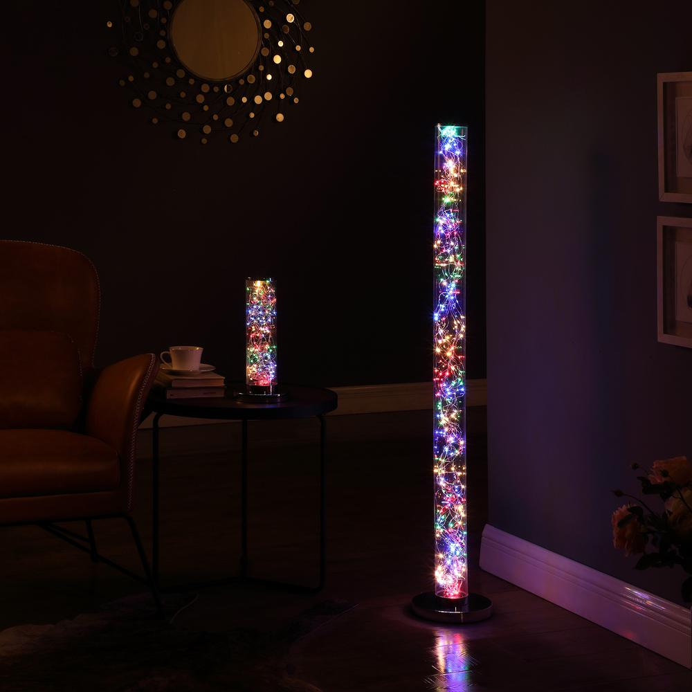 13" In Exposed Multi-Colored Rope Led Namiri Column Table Lamp. Picture 4