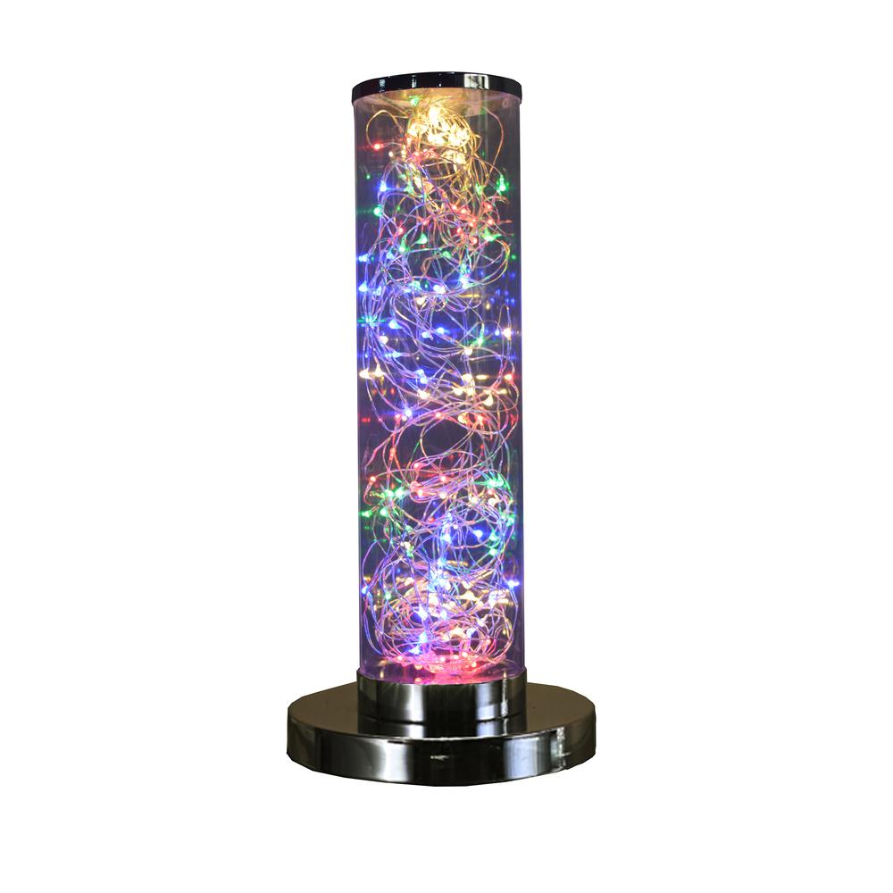 13" In Exposed Multi-Colored Rope Led Namiri Column Table Lamp. Picture 2