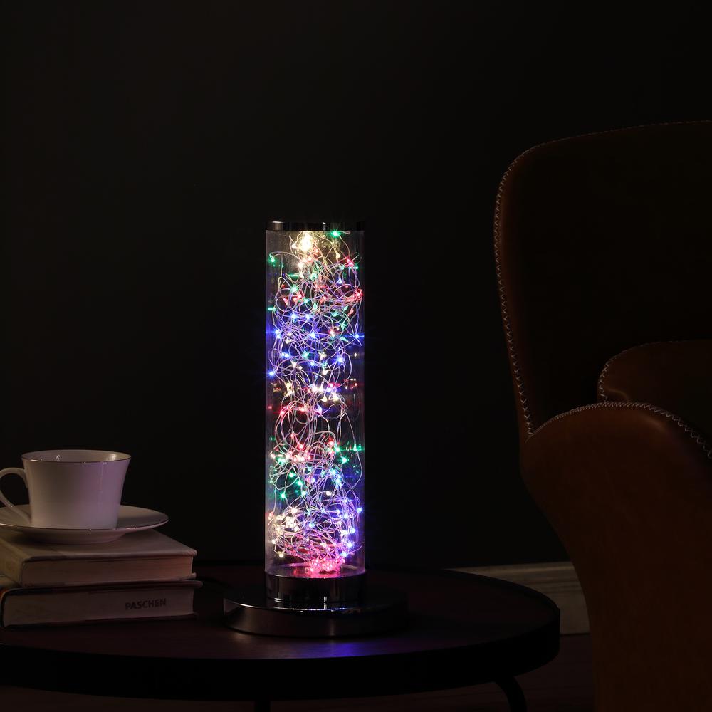 13" In Exposed Multi-Colored Rope Led Namiri Column Table Lamp. Picture 3