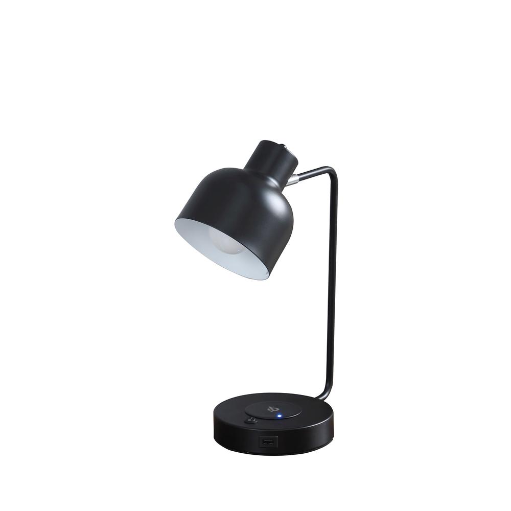 15.25"In Vadim Black Adjustable Student Desk Task Table Lamp W/ Charging Usb Port Station. Picture 1