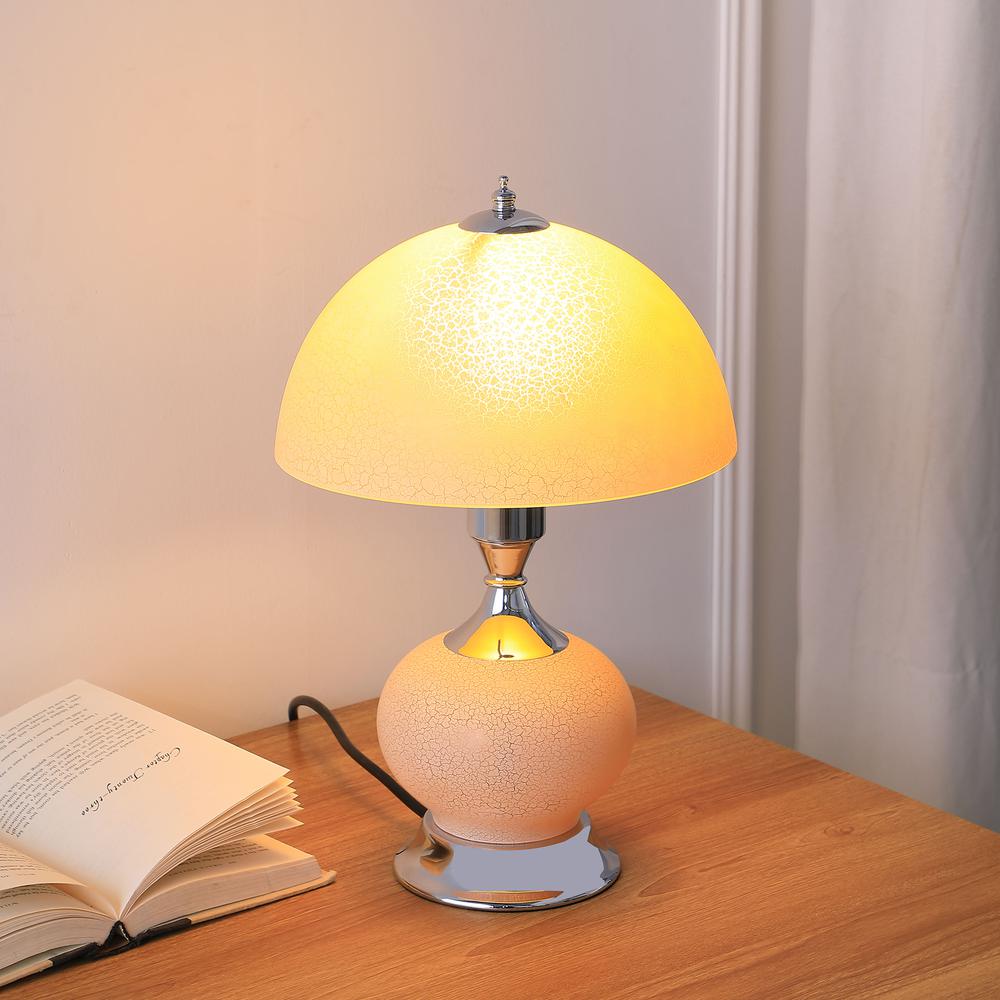 15.75"H ERTE BLUSH PINK ART DECO GLASS W/ NIGHT LIGHT TABLE LAMP. Picture 4