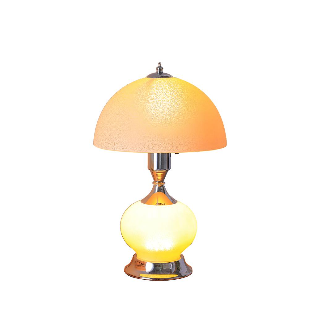 15.75"H ERTE BLUSH PINK ART DECO GLASS W/ NIGHT LIGHT TABLE LAMP. Picture 2