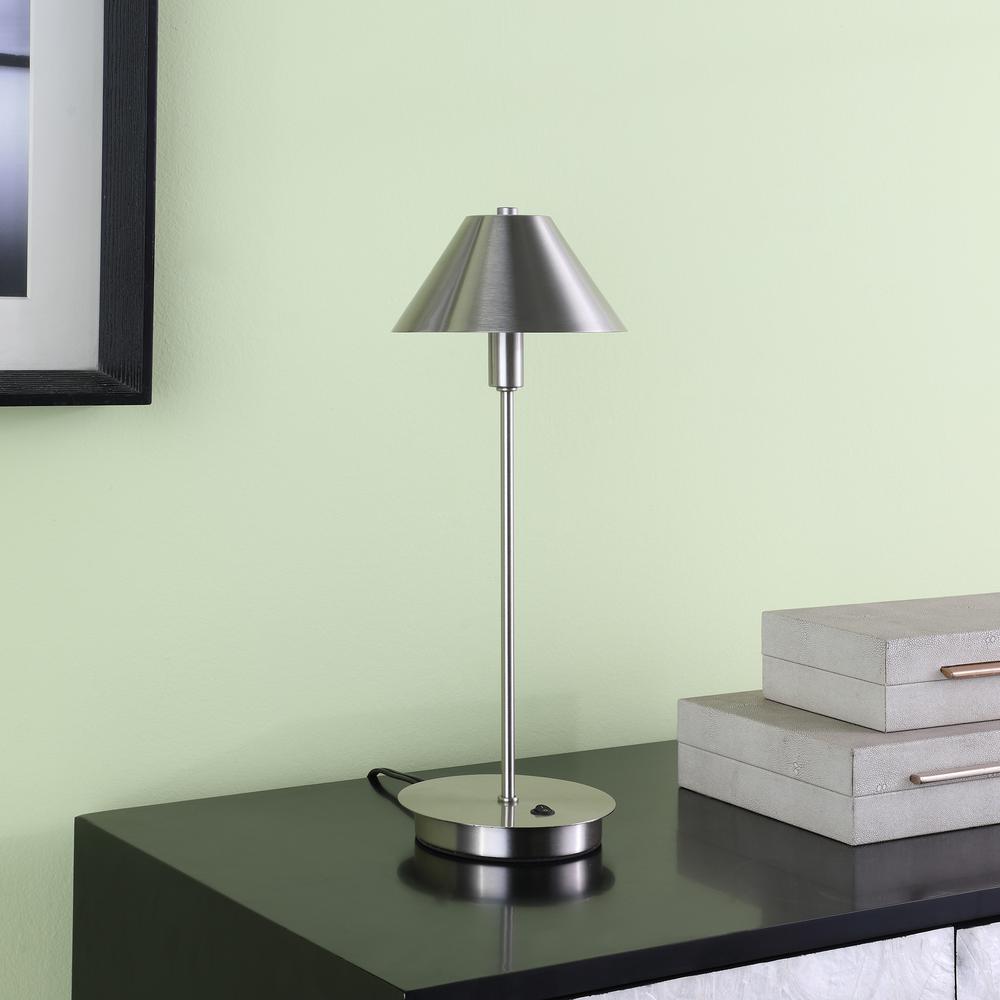 17.5" In Ryder Silver Nickel G-9 Led Table Lamp. Picture 3